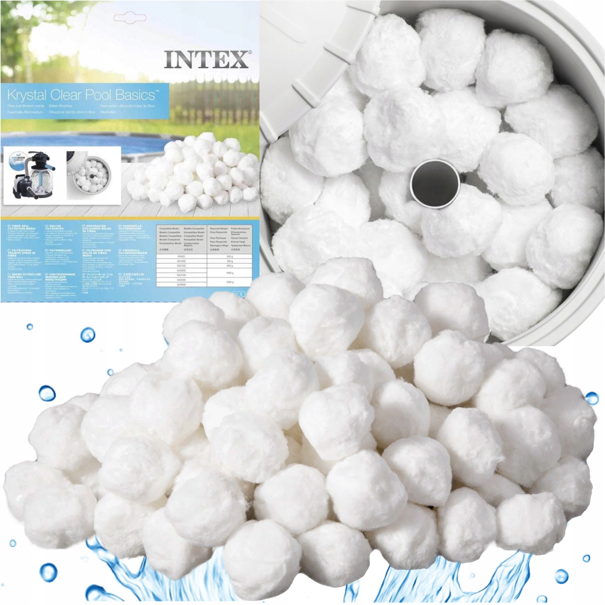 Kulki Filtracyjne do basenu pompy piaskowej jacuzzi Intex 29045 1000g