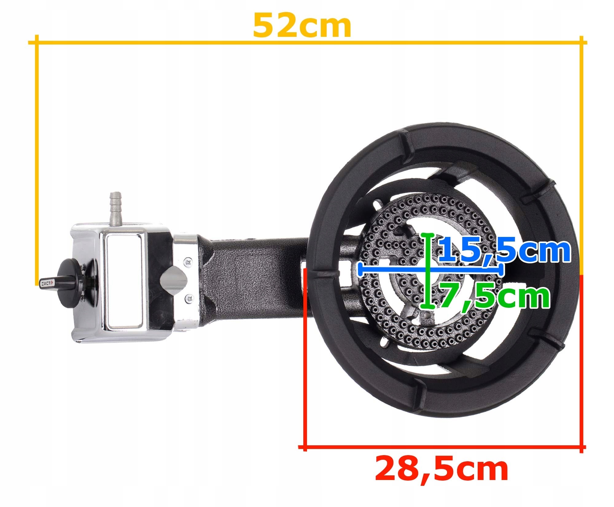 Palnik Gazowy Taboret Żeliwny PIEZO ZAPŁON Kuchenka Turystyczna 8,5kW Waga 3.5 kg