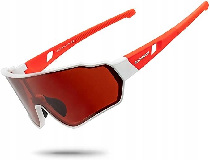 Okulary rowerowe z lustrzanymi szybami lustrzane soczewki czerwone Rockbros