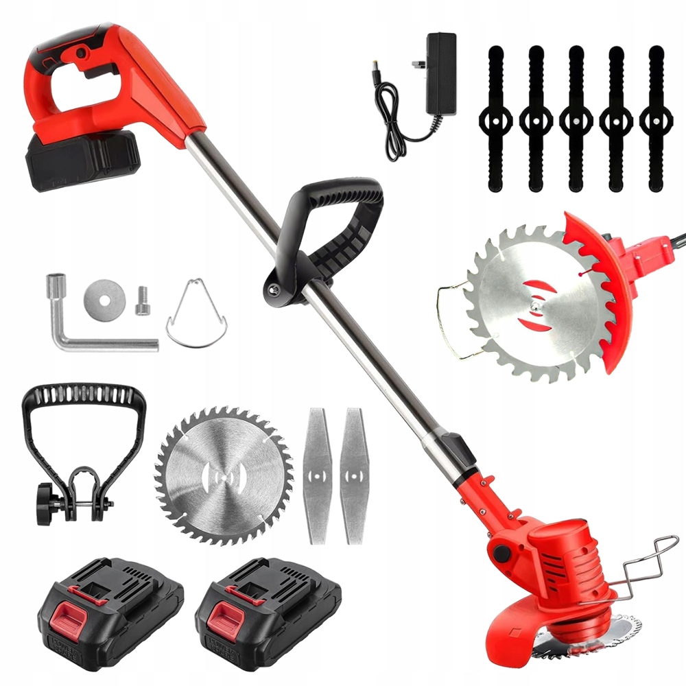 Aku Strunová Sekačka, Vyžínač 650 W, Měděný Motor, 3 Druhy Čepelí