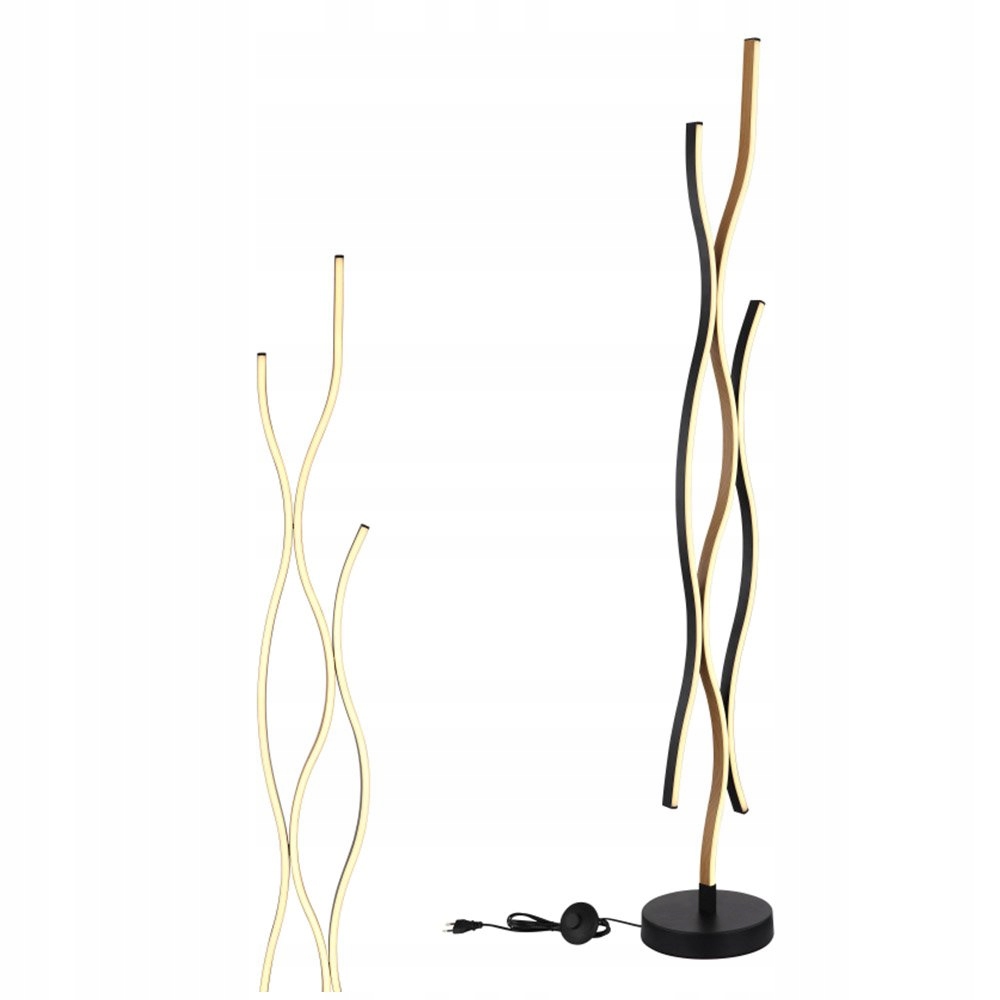 Stojacia lampa špirála Led 28W imitácia dreva s nožným spínačom