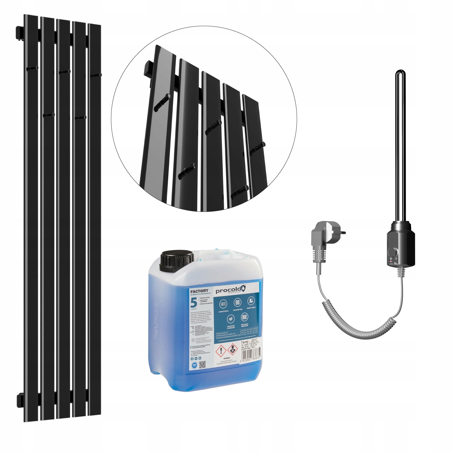 Set Elektrický ohrievač Bellohook 160x38 Čierny Lesk