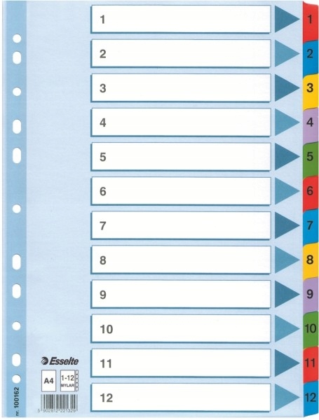 

Przekładki do segr. A4/12 Esselte Mylar