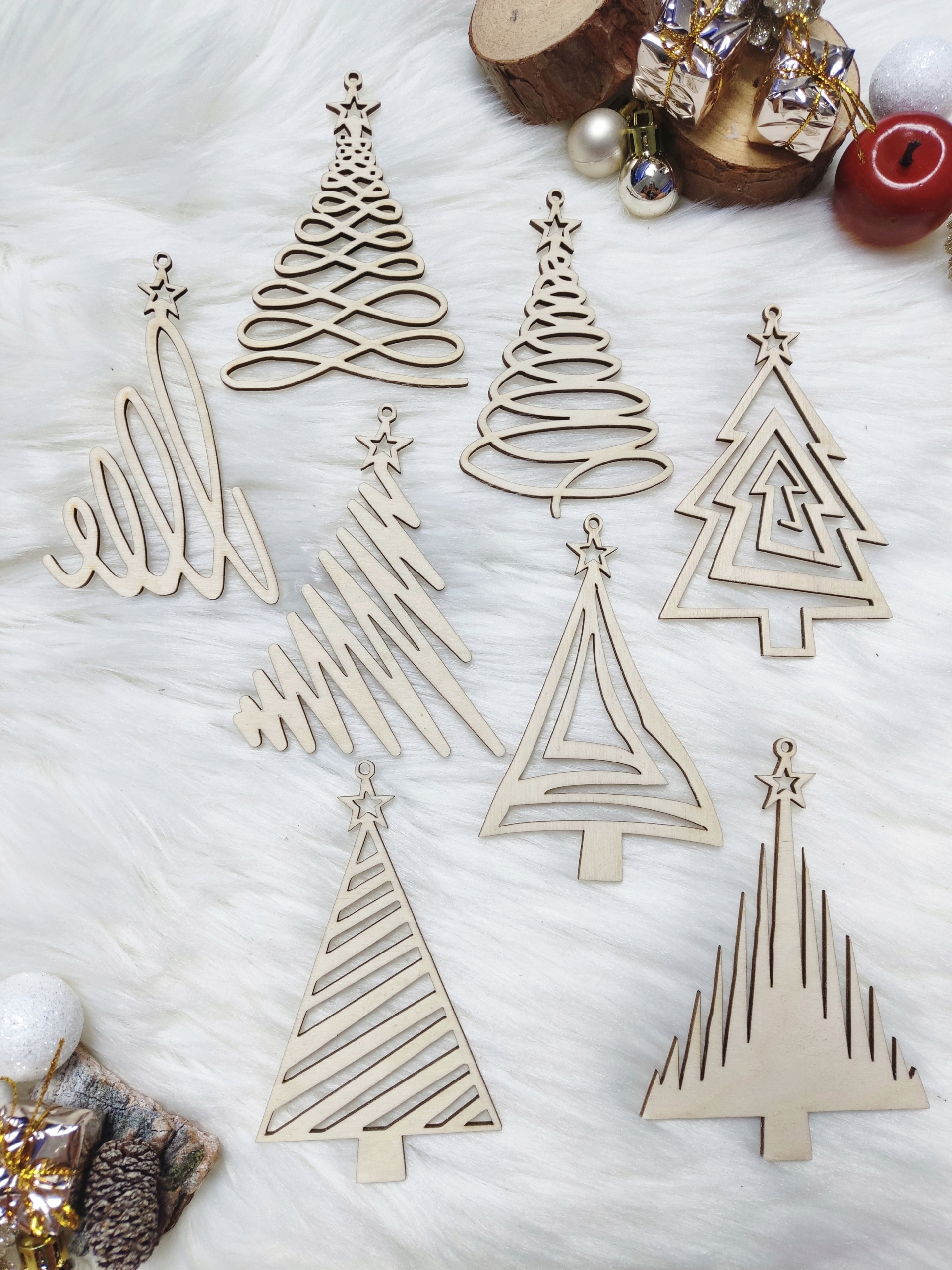 DREWNIANA BOMBKA OZDOBA NA CHOINKĘ SKLEJKA Motyw bombka