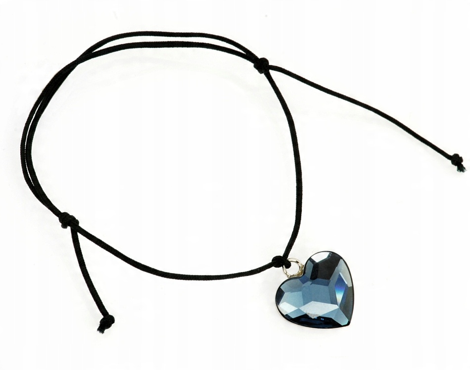 

Bransoletka sznurek niebieskie serce Swarovski