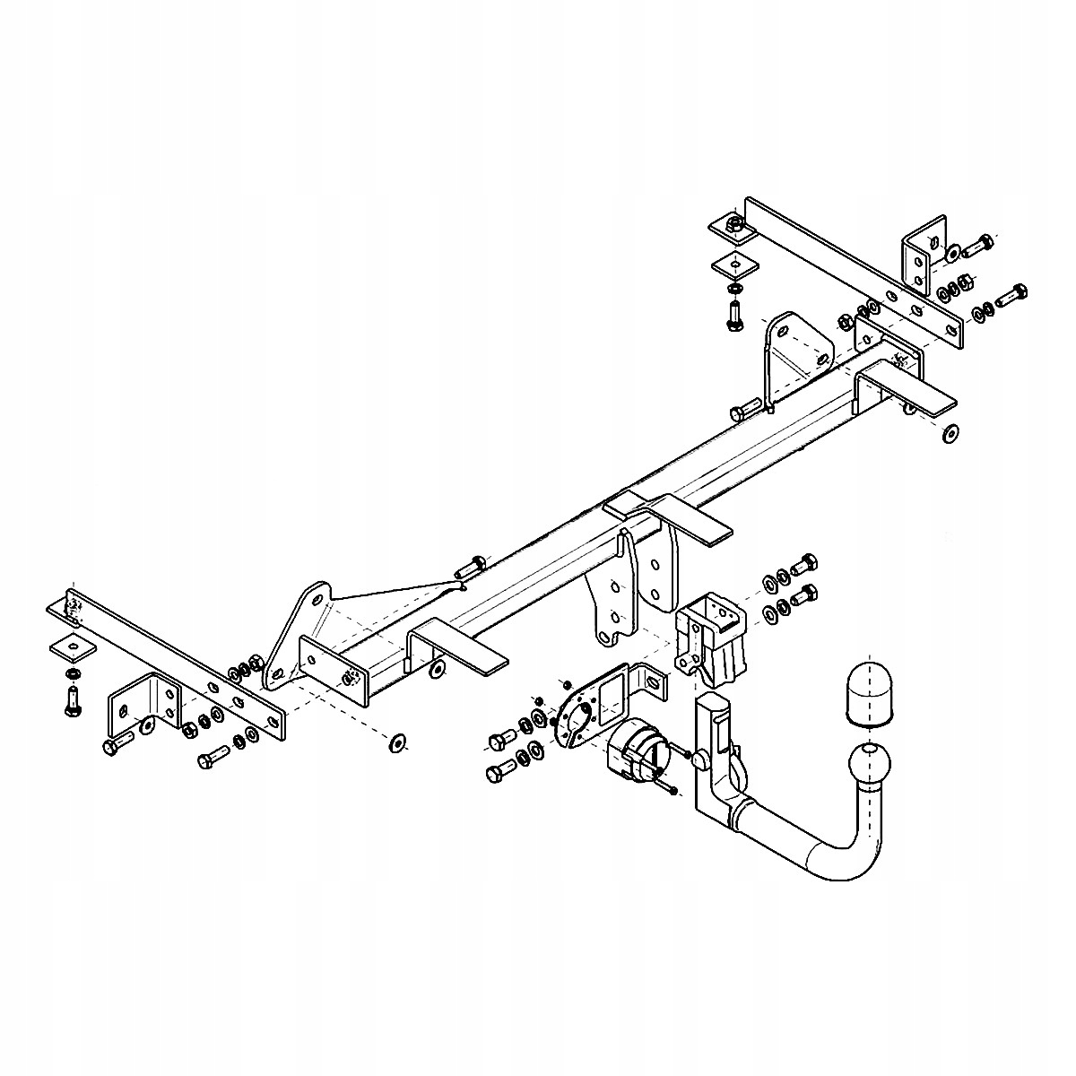 Hak holowniczy Wypinany do Fiat 500L FL Minivan od 17 MODUŁ 13 PIN GRATIS Producent Steinhof