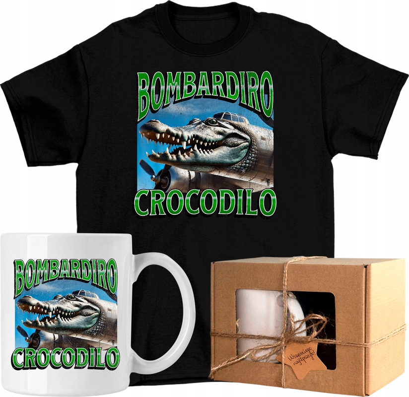 Zestaw Kubek Koszulka Bombadiro Crocodilo brainrot 9 Gotowy Prezent 104 ...