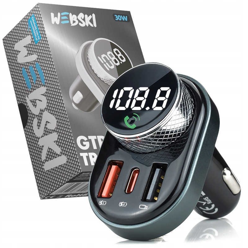 TRANSMITER ŁADOWARKA BLUETOOTH FM+KABEL USB TYP C Producent Webski