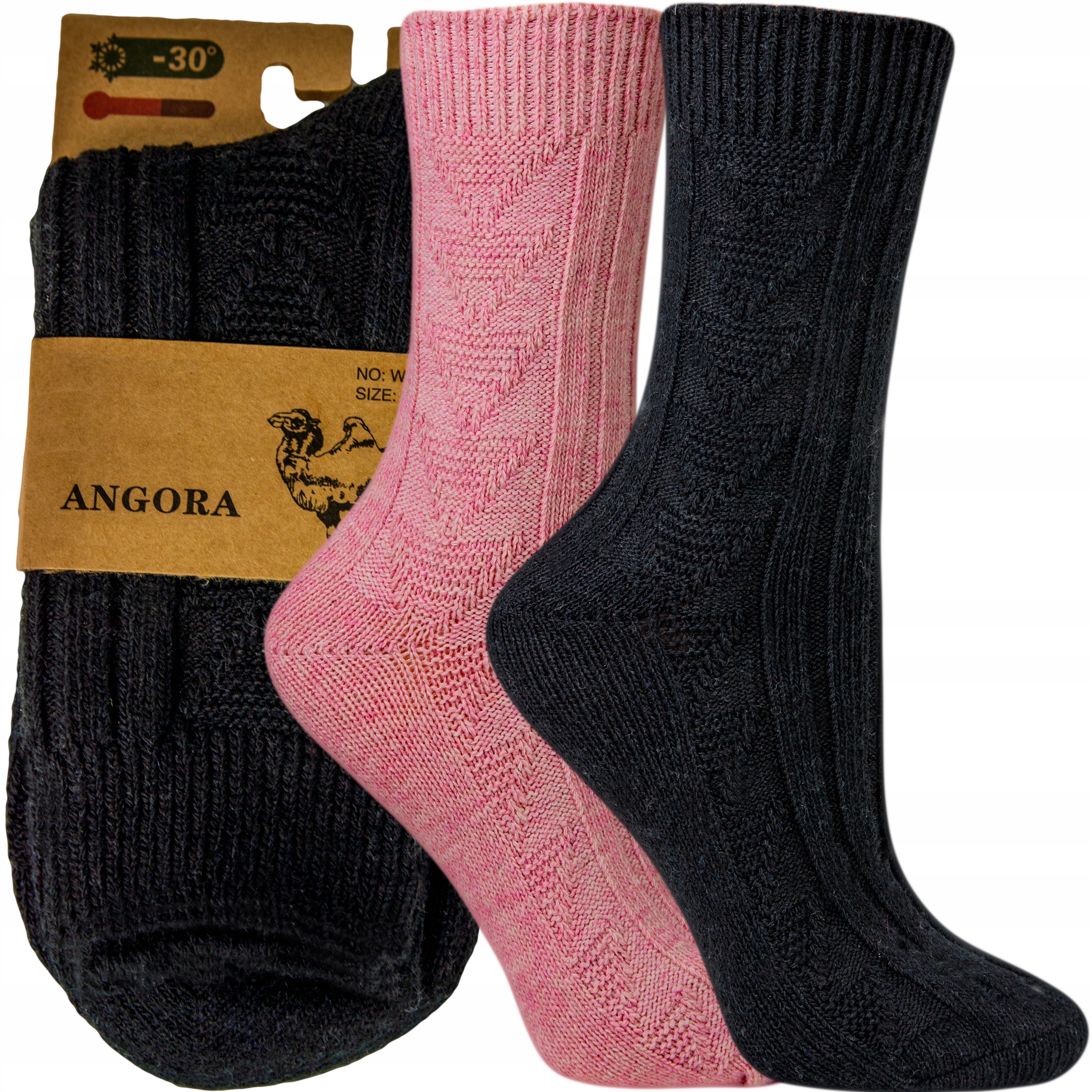 

2x Ciepłe Skarpety Damskie Wełniane Angora 39-42