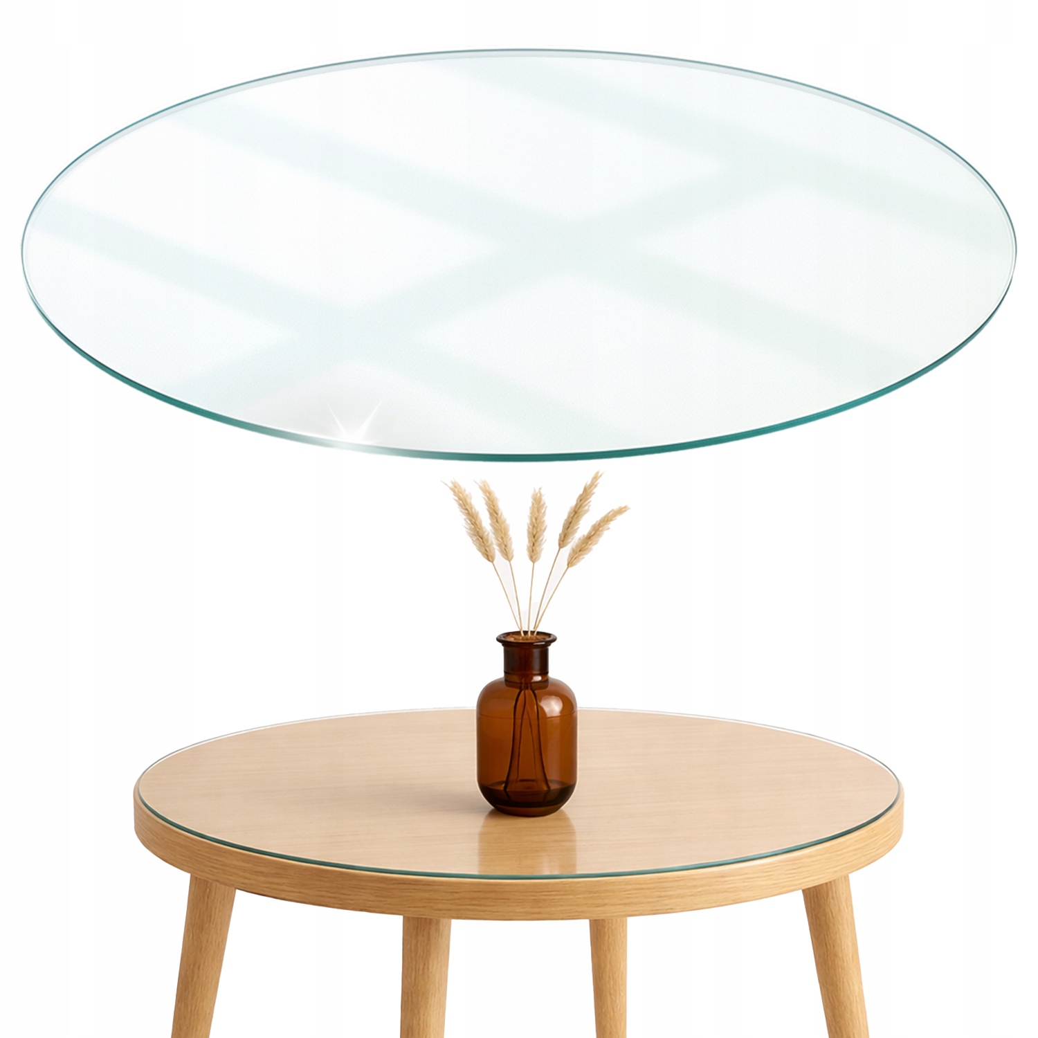 Kulatý skleněná deska pro malý kuchyňský stůl, kalená, průměr 60 cm