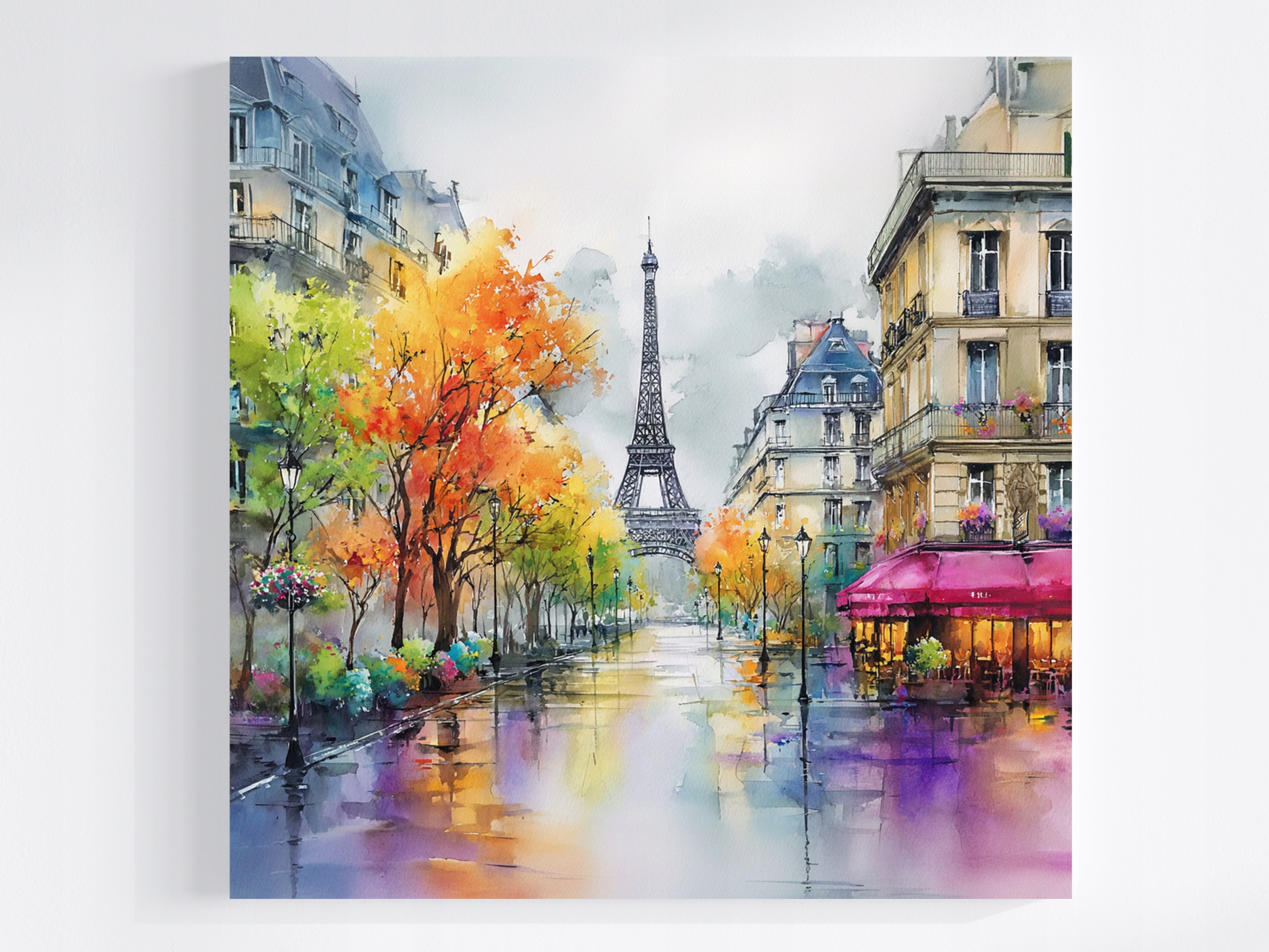 Obraz Na Plátně Canvas Pohled Francie Paříž Eiffelova Věž Podzim 80x80