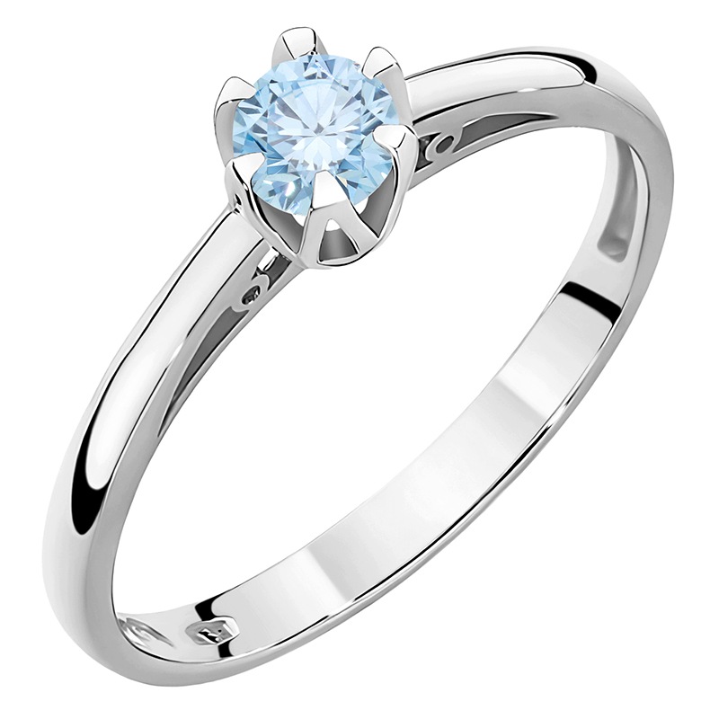 Zlatý Prstýnek pr. 585 14k s laboratorním diamantem 0,15ct