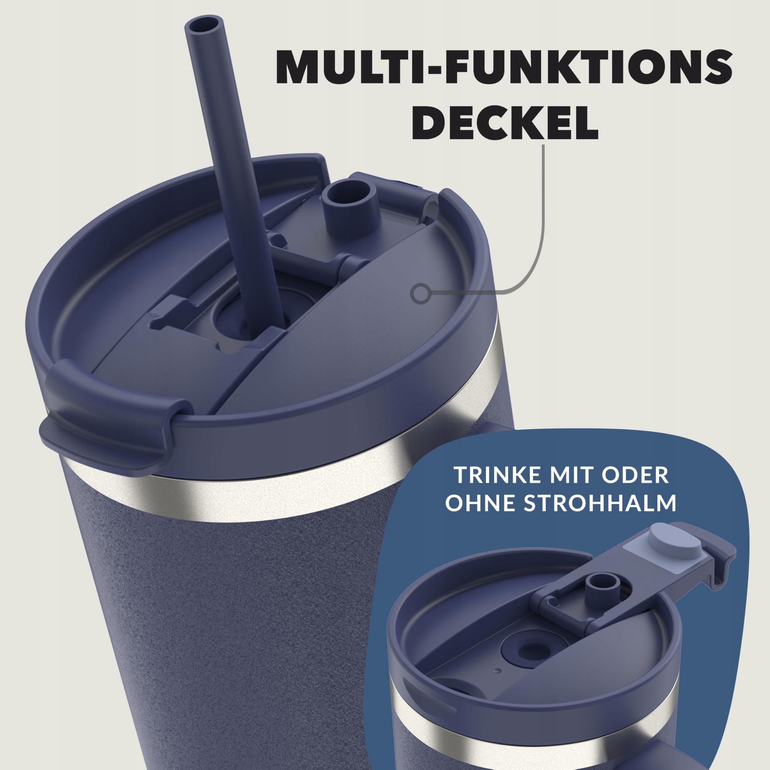 CONTIGO Butelka Termiczna Ze Stali Nierdzewnej 1200 ml Z Uchem I Słomką — miniatura 3