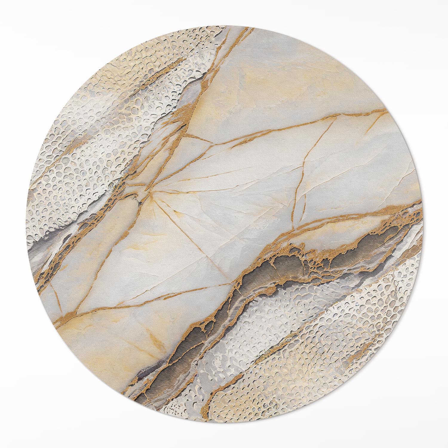 Okrúhly vinylový Behúň Loft do kancelárie Teplo elegantného mramoru ⌀ 110 cm