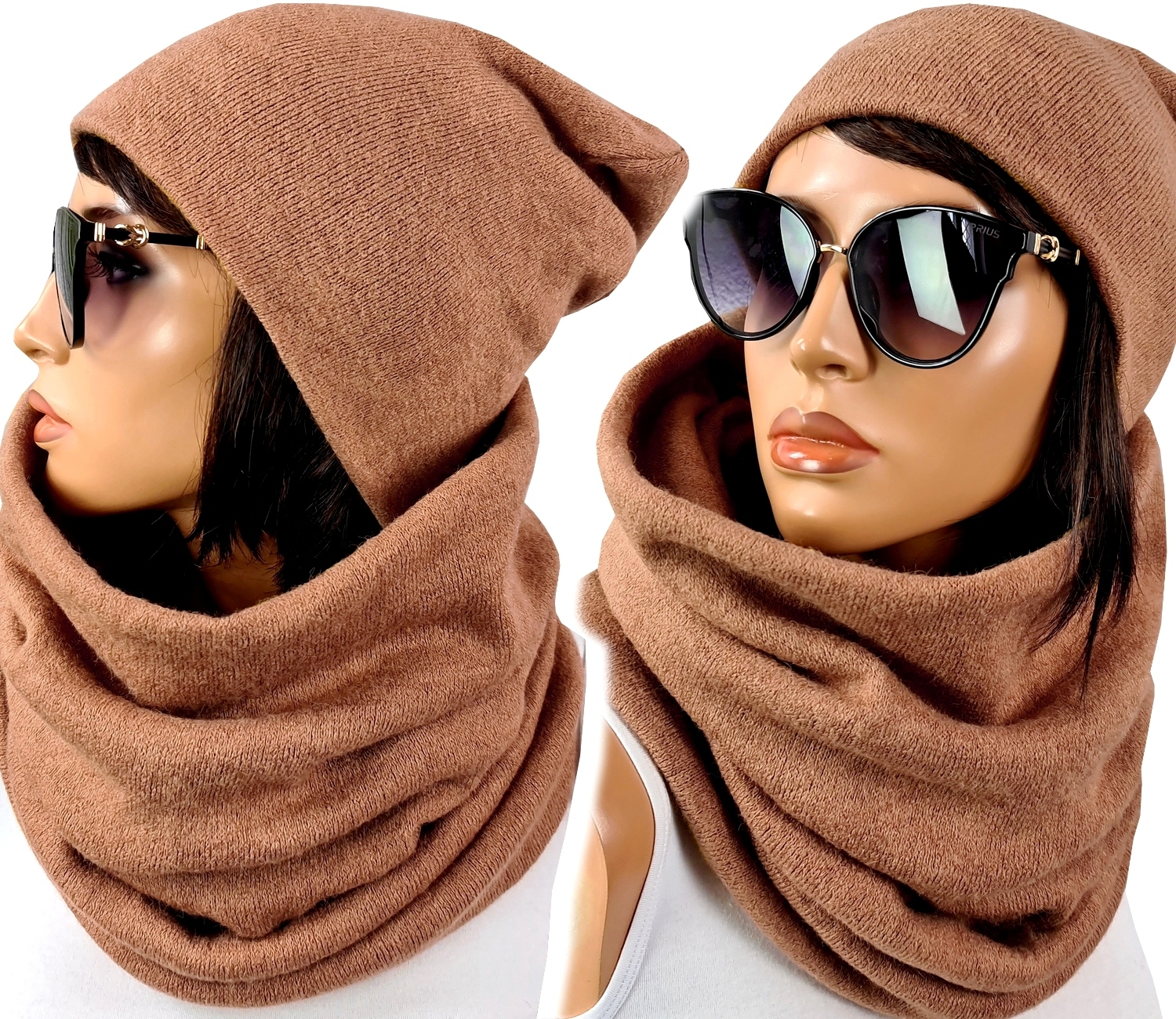 

Ciepły Komplet Czapka Komin Gładki Polski