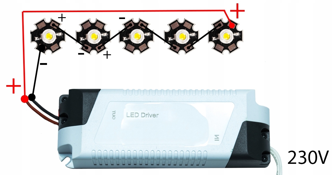 ZASILACZ LED DRIVER stałoprądowy | 1 - 5W | 3 - 18V DC | 300mA Marka leaderLED