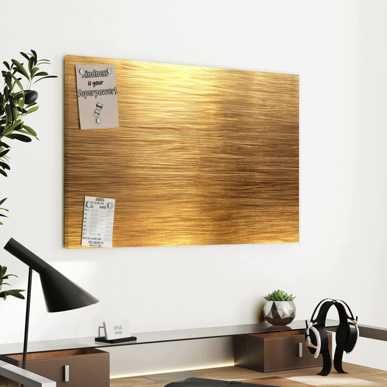 Magnetická tabule Zlatý Texturovaný Povrch 60 × 40 cm