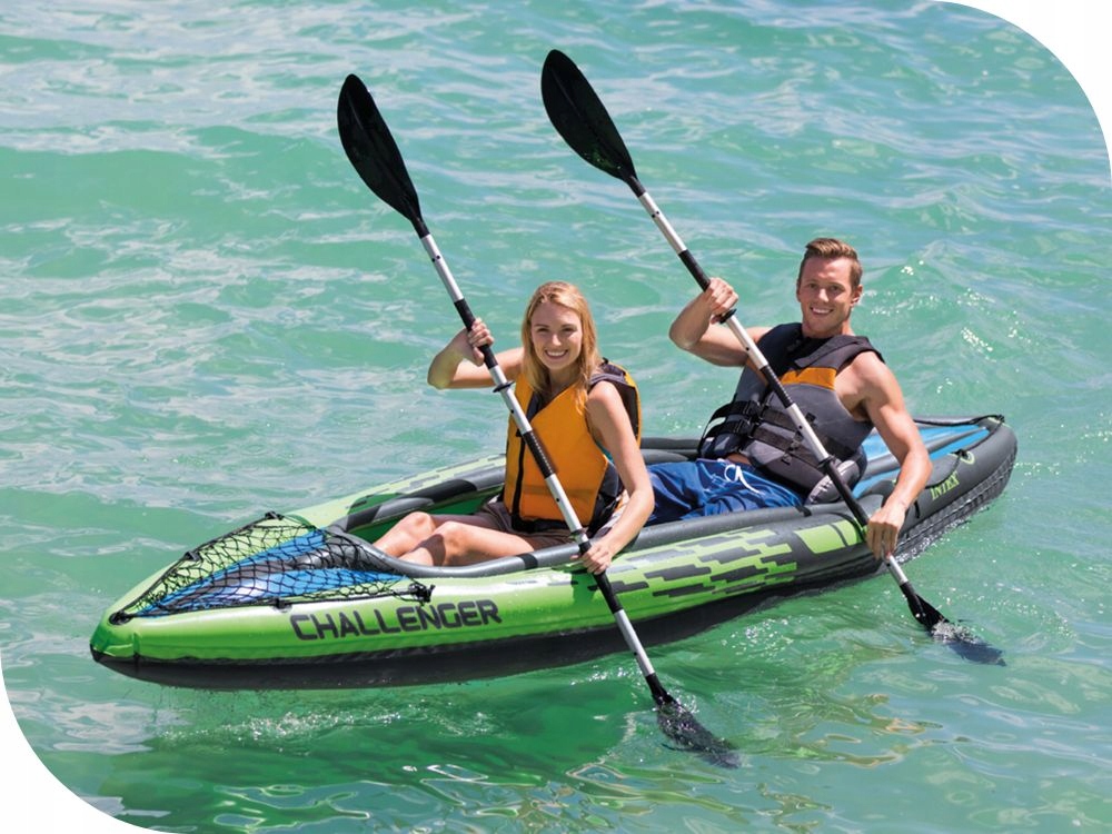Kajak Challenger 2 2os. Intex Pompka+Wiosła 68306 MODEL 2024 Materiał pneumatyczny