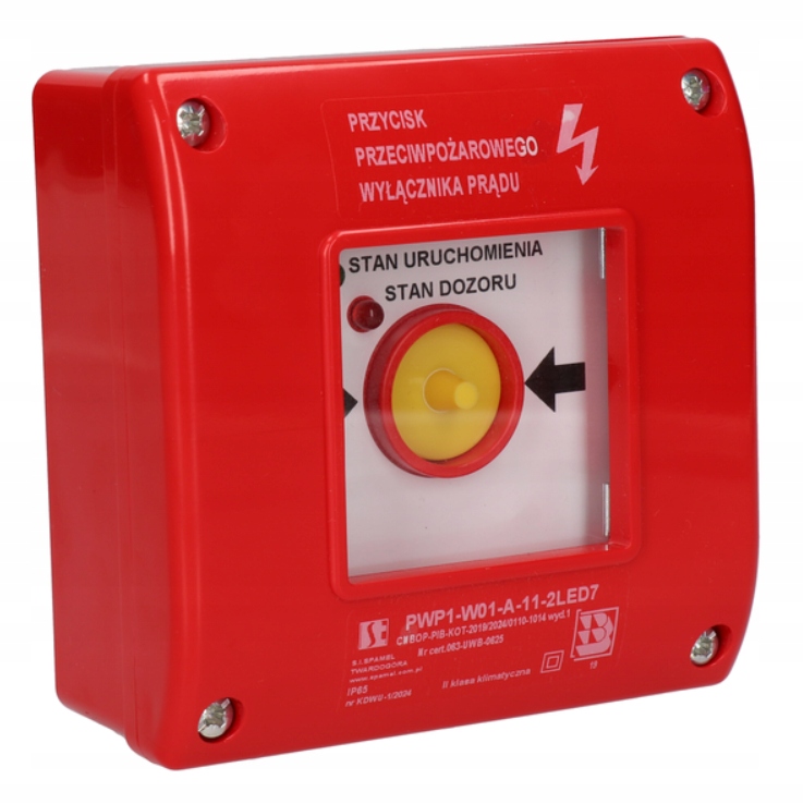 Protipožiarny vypínač prúdu rozbitý automatický na omietku Spamel TypA