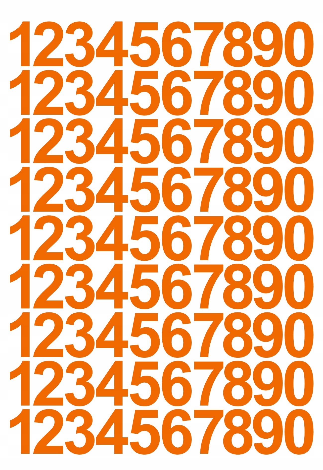 3cm cyfry samoprzylepne Naklejki. Pastelowopomarań