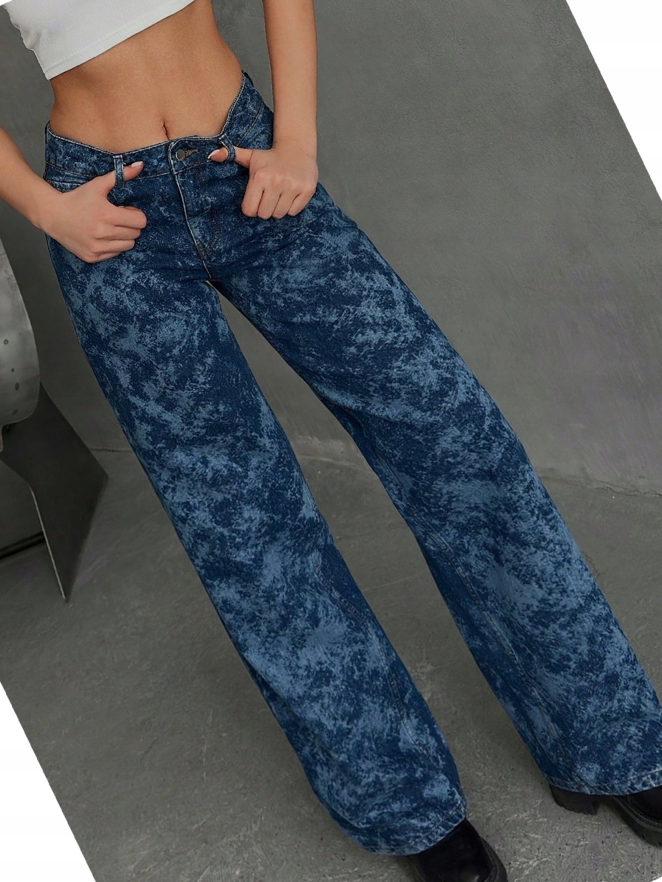 Dámské džíny na každý den Boyfriend s nízkým pasem Široká nohavička S 36