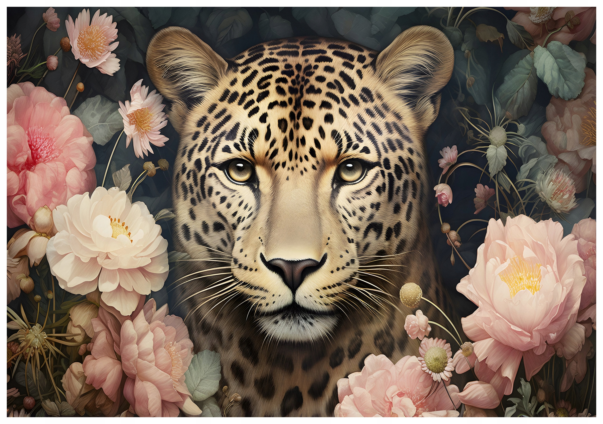 Fototapeta Leopard v kvetoch exotika 350x250 Výnimočná ozdoba lepidlo