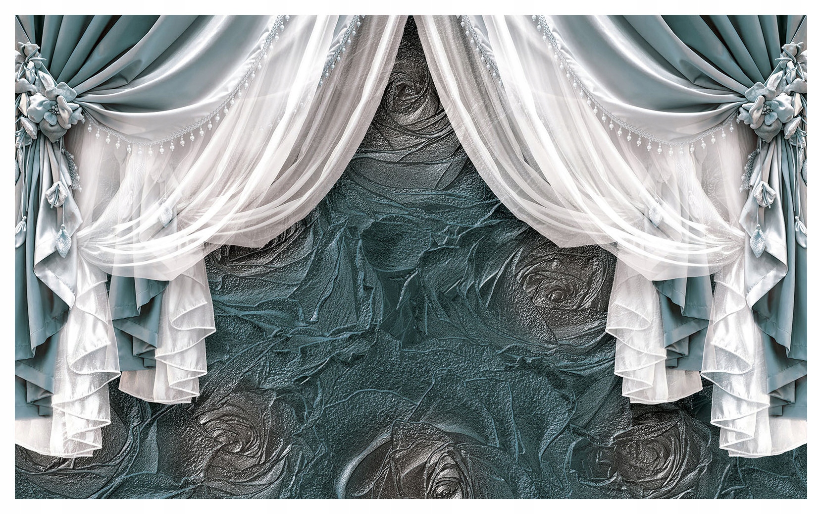 Vliesová fototapeta Klasika s texturou Záclony Tyl Dekor 350x250 lepidlo