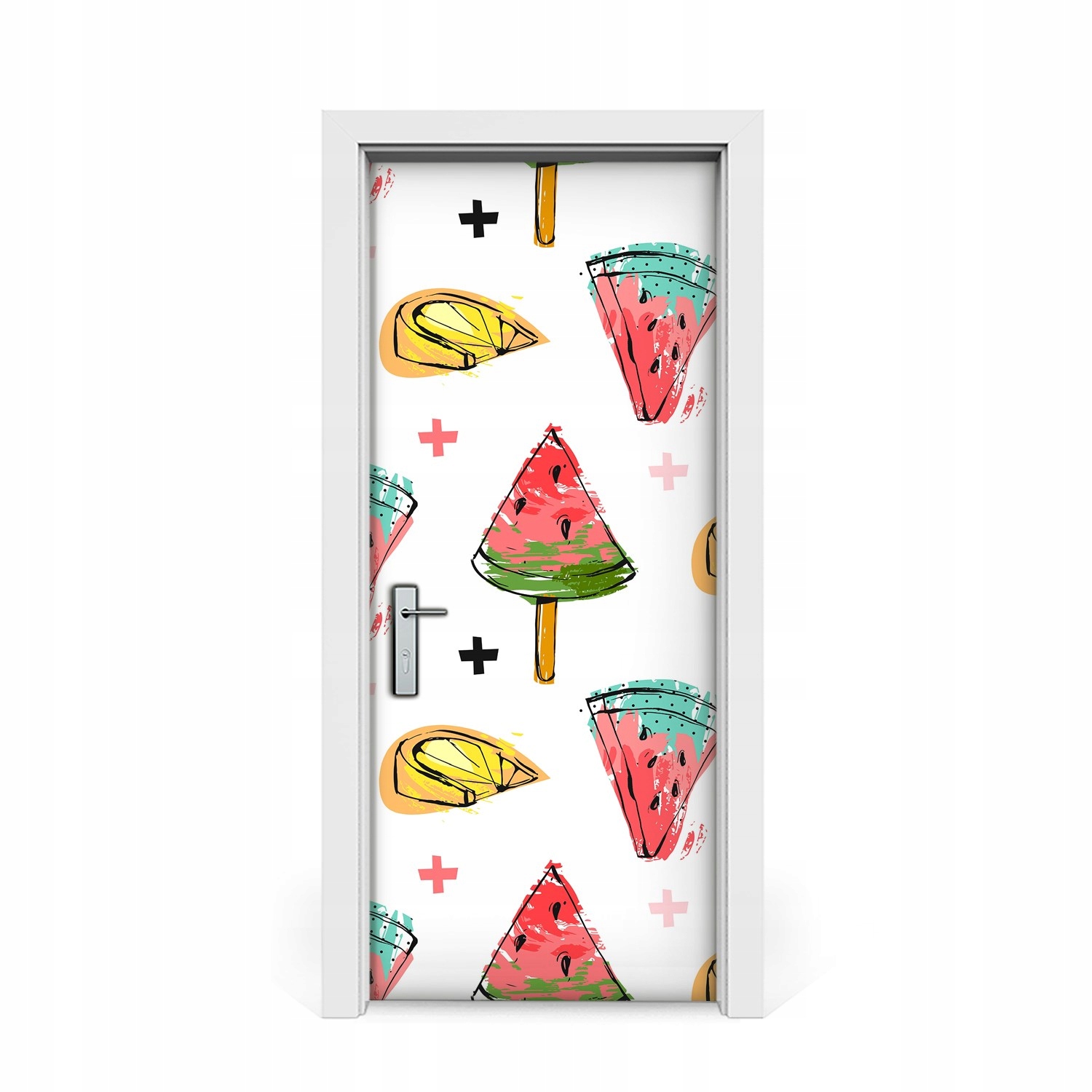 

Naklejka na drzwi okleina Arbuz na patyku 85x205