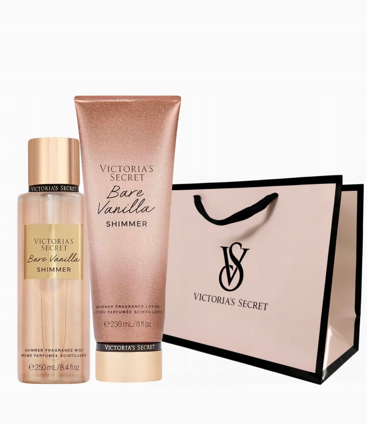 Zestaw kosmetyków do ciała Victoria's Secret Bare Vanilla Shimmer torebka