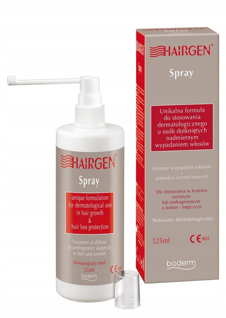 Hairgen spray do włosów w łysieniu rozlanym lub androgenowym, 125 ml