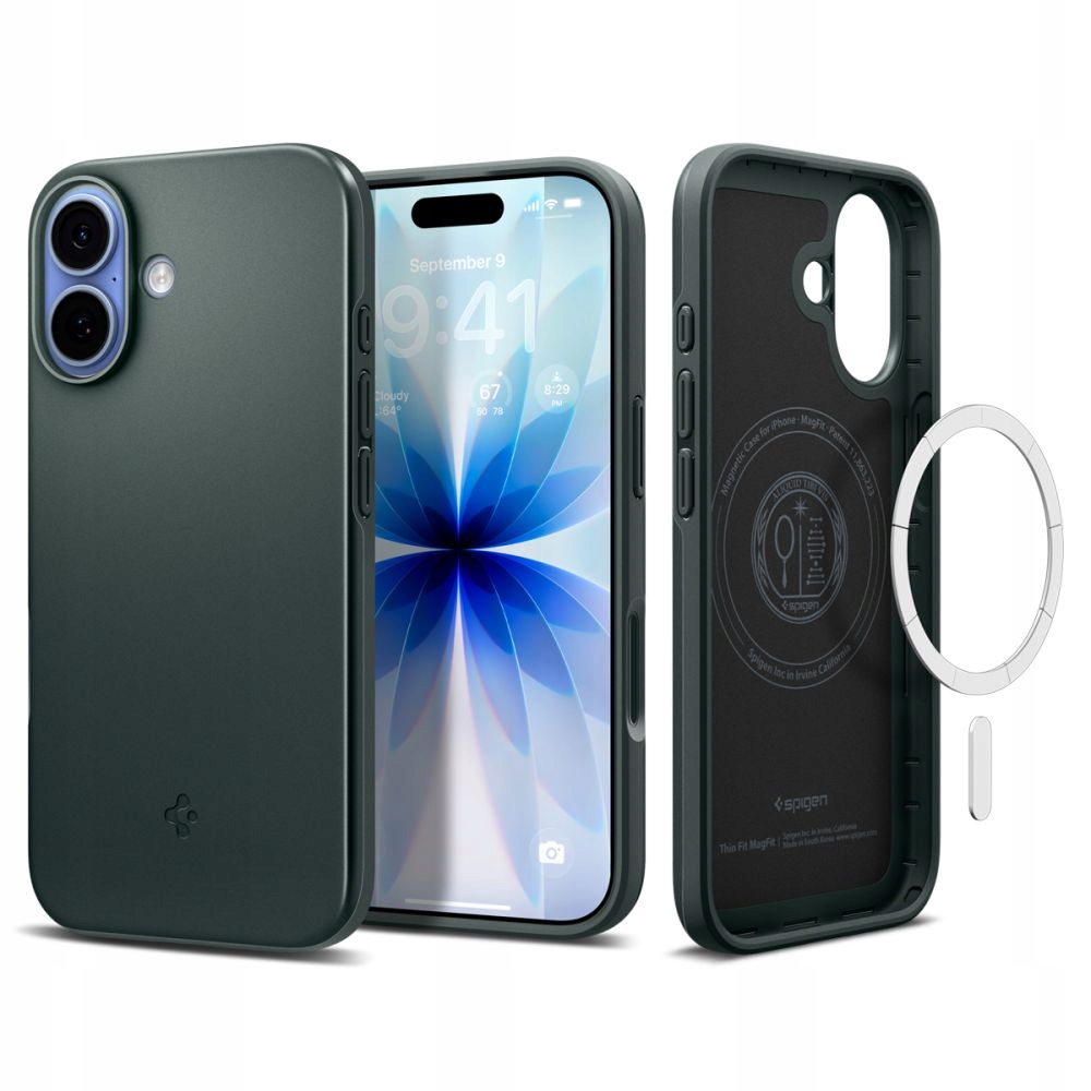 Pouzdro Pro Iphone 17 Spigen Thin Fit Magsafe Abyss Zelené