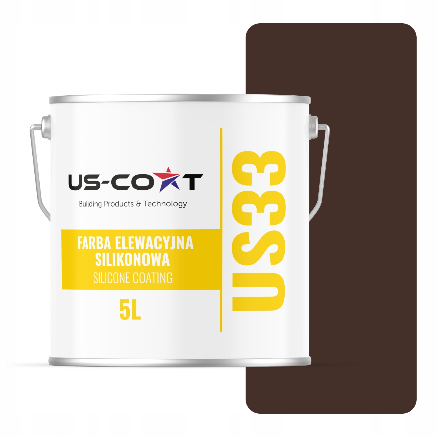 Silikónová Fasádna Farba Na Maľovanie Čokoládovo Hnedá RAL8017 Fasádna