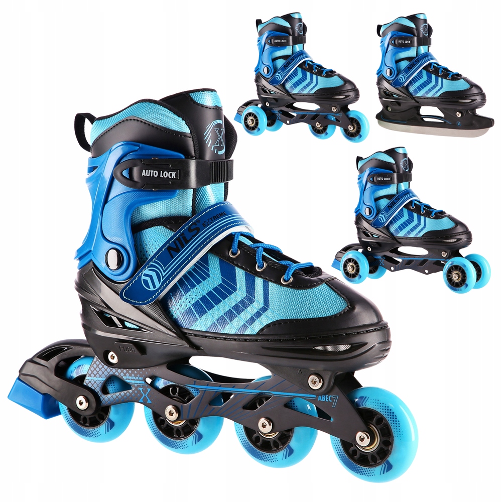 4v1 Brusle 2v1 Kolečkové Brusle Nastavitelné Brusle Na Led s vyměnitelnou lyžinou pro děti Nils