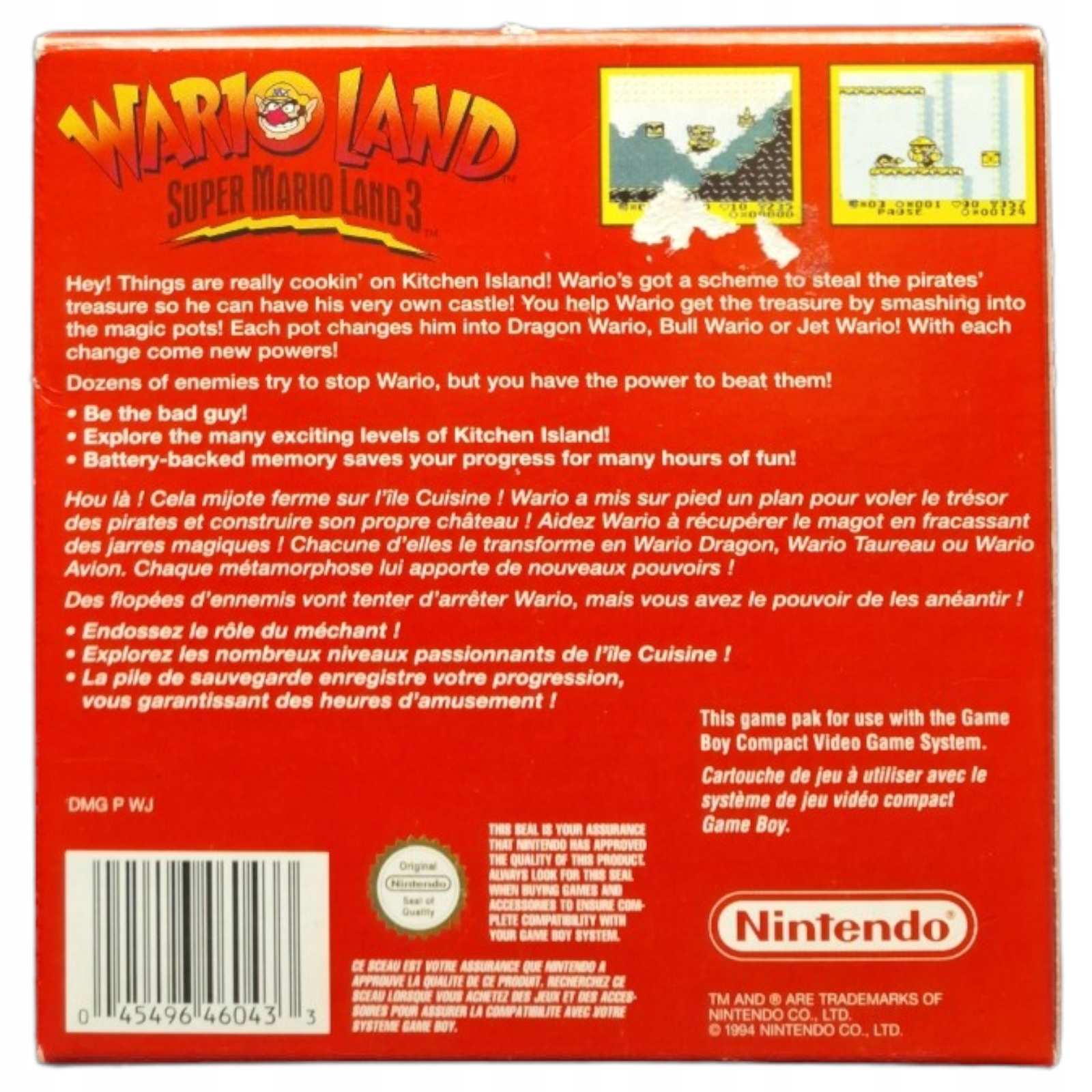 WARIO LAND SUPER MARIO LAND 3 Game Boy Classic Tryb gry singleplayer