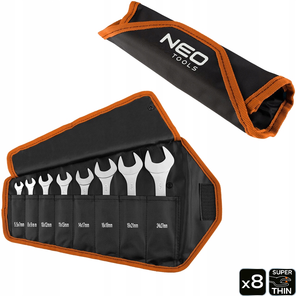 

Neo 09-860 Klucze Płaskie 2STRONNE Cienkie 8SZT