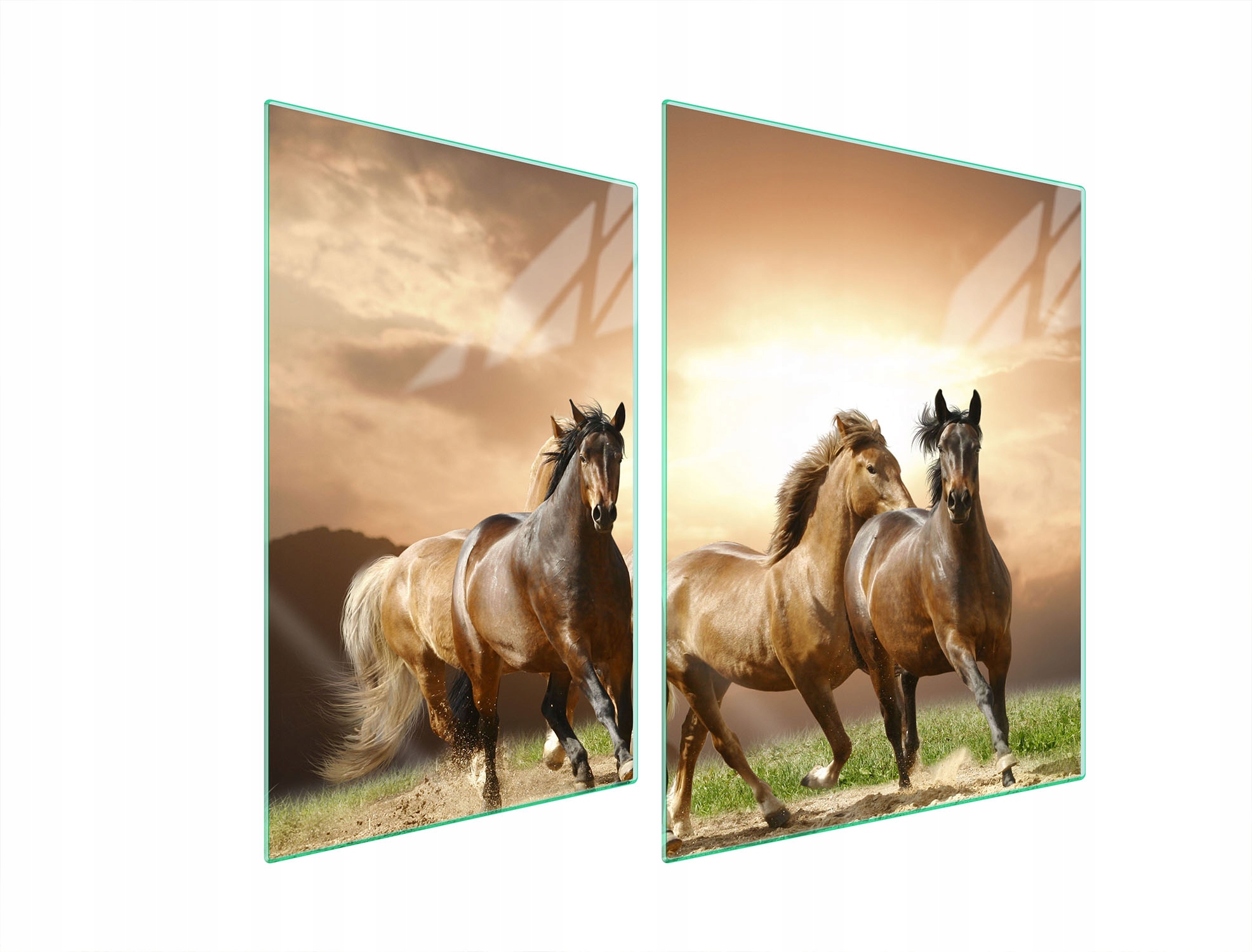 Skleněná Ochranná Deska Na Sporák 70x52 Koně Tvrzené Sklo