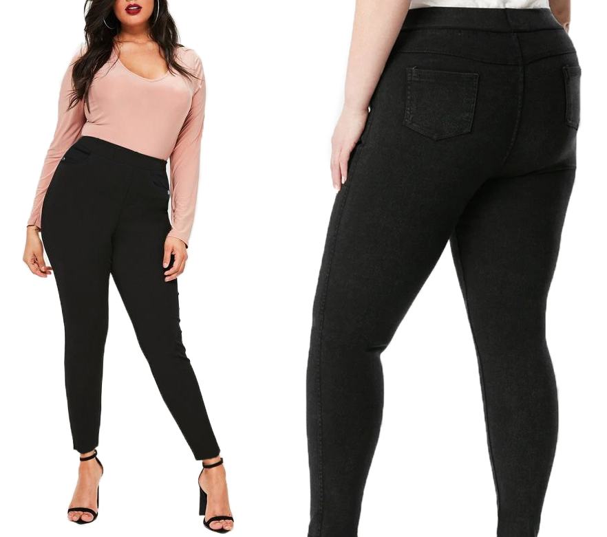 

sPODNIE jEANS tregginsy Cotton Duże czarny 556 6XL