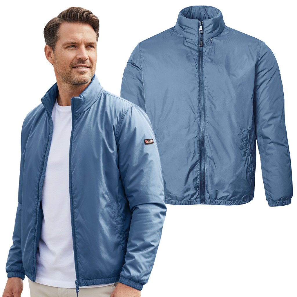 Bomber Pánská přechodová bunda s kapucí Sam Modrá XL Pako Jeans