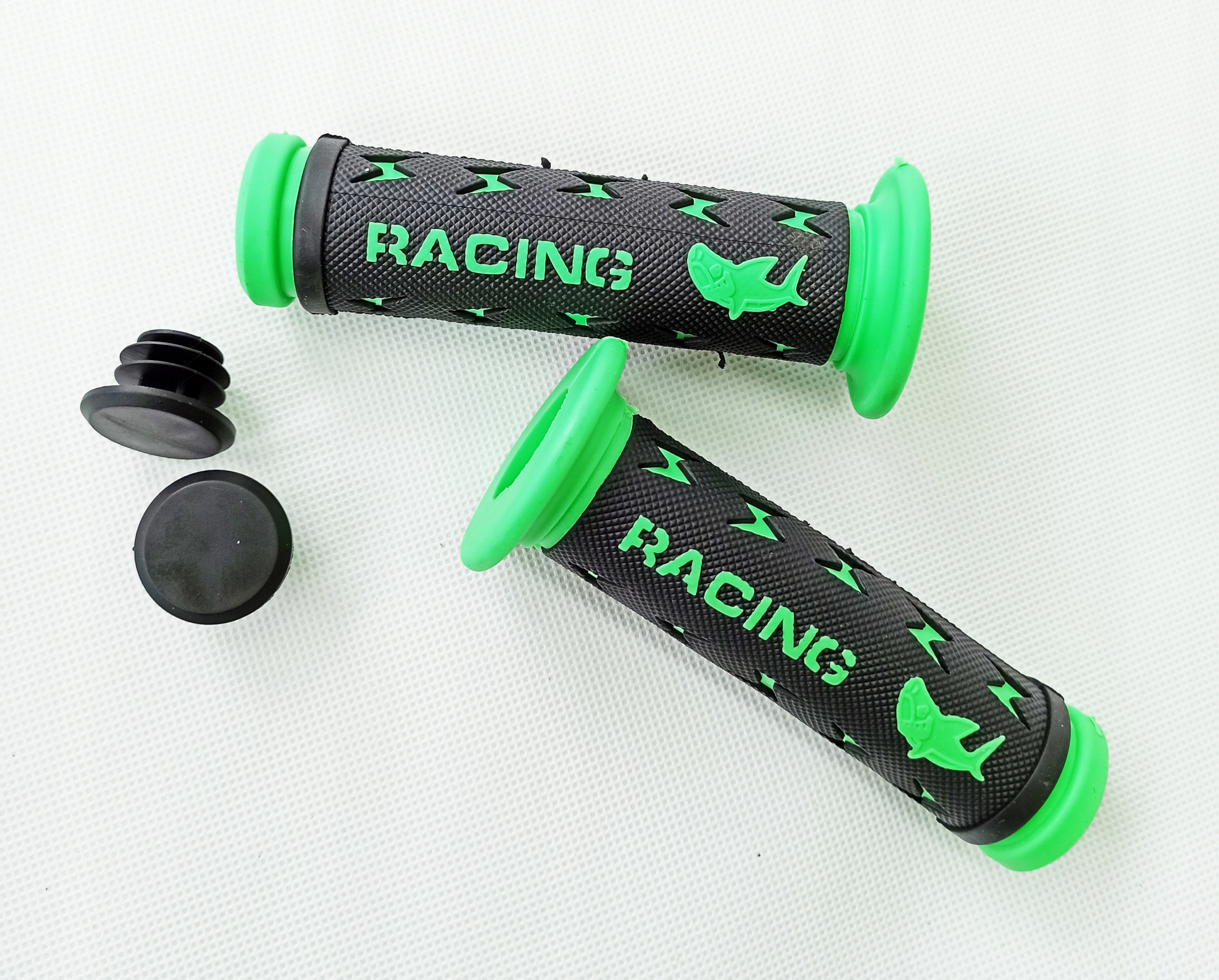 MANETKI CZARNE ZIELONE GRIPY CROSS ENDURO