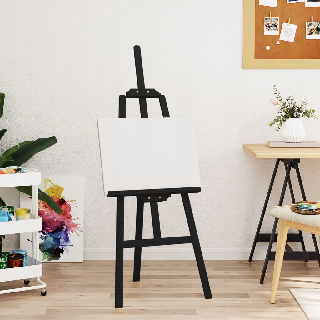 Fionshop 263063471 Malířský stojan černý 53,5 x 95 x 127 cm masivní borov