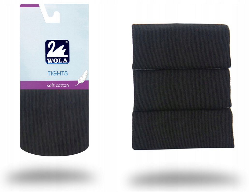 WOLA RAJSTOPY SOFT GŁADKIE BAWEŁNA 92/98 CZARNY
