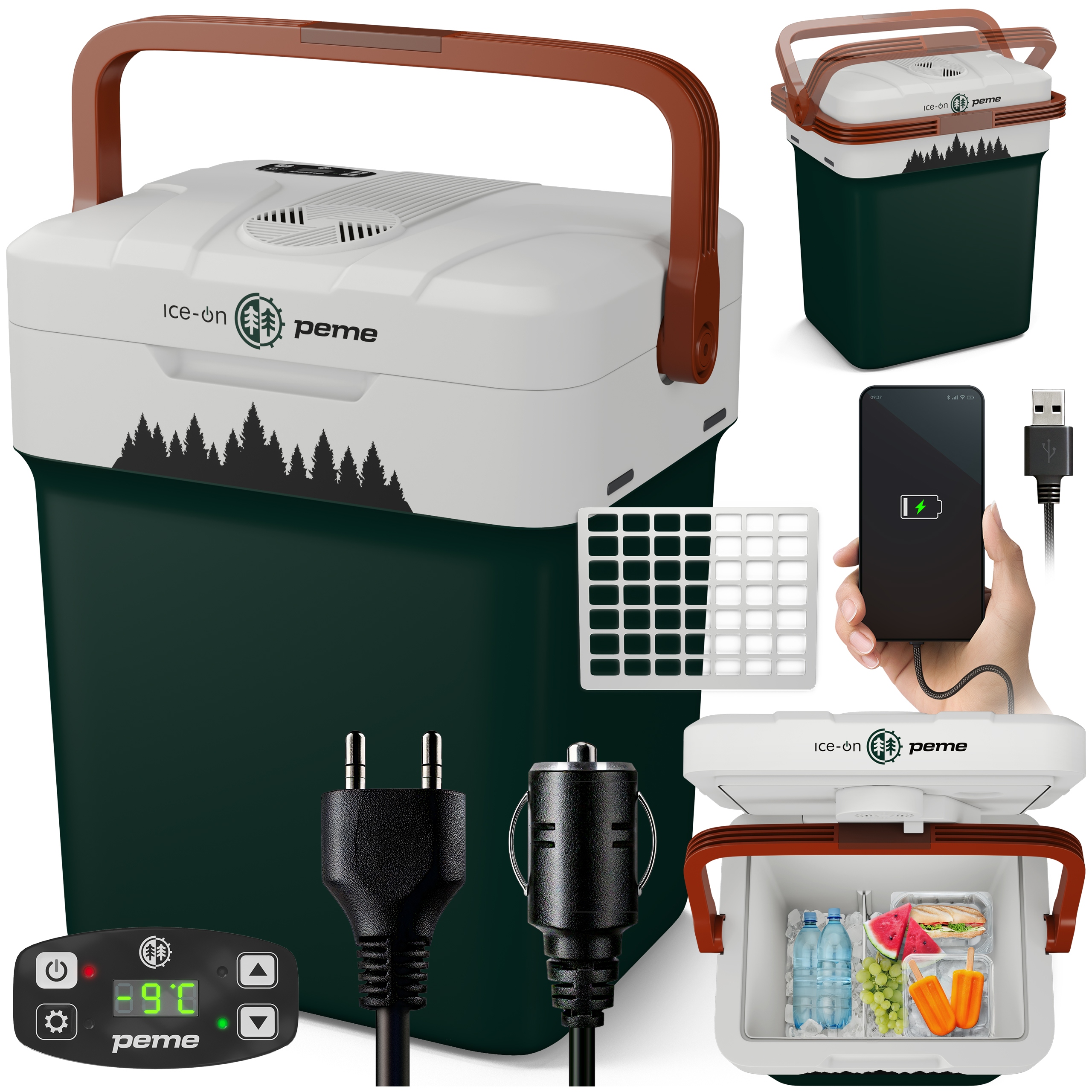 Lodówka Turystyczna Ice-On 32 Samochodowa Funkcja Grzania 12v 230v Usb Peme