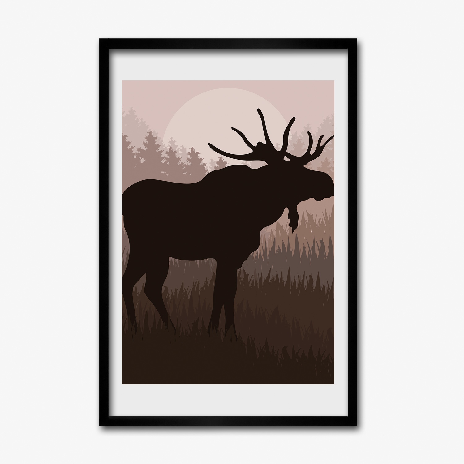 Obraz v rámu na zeď Los grafika stín 40x60 cm