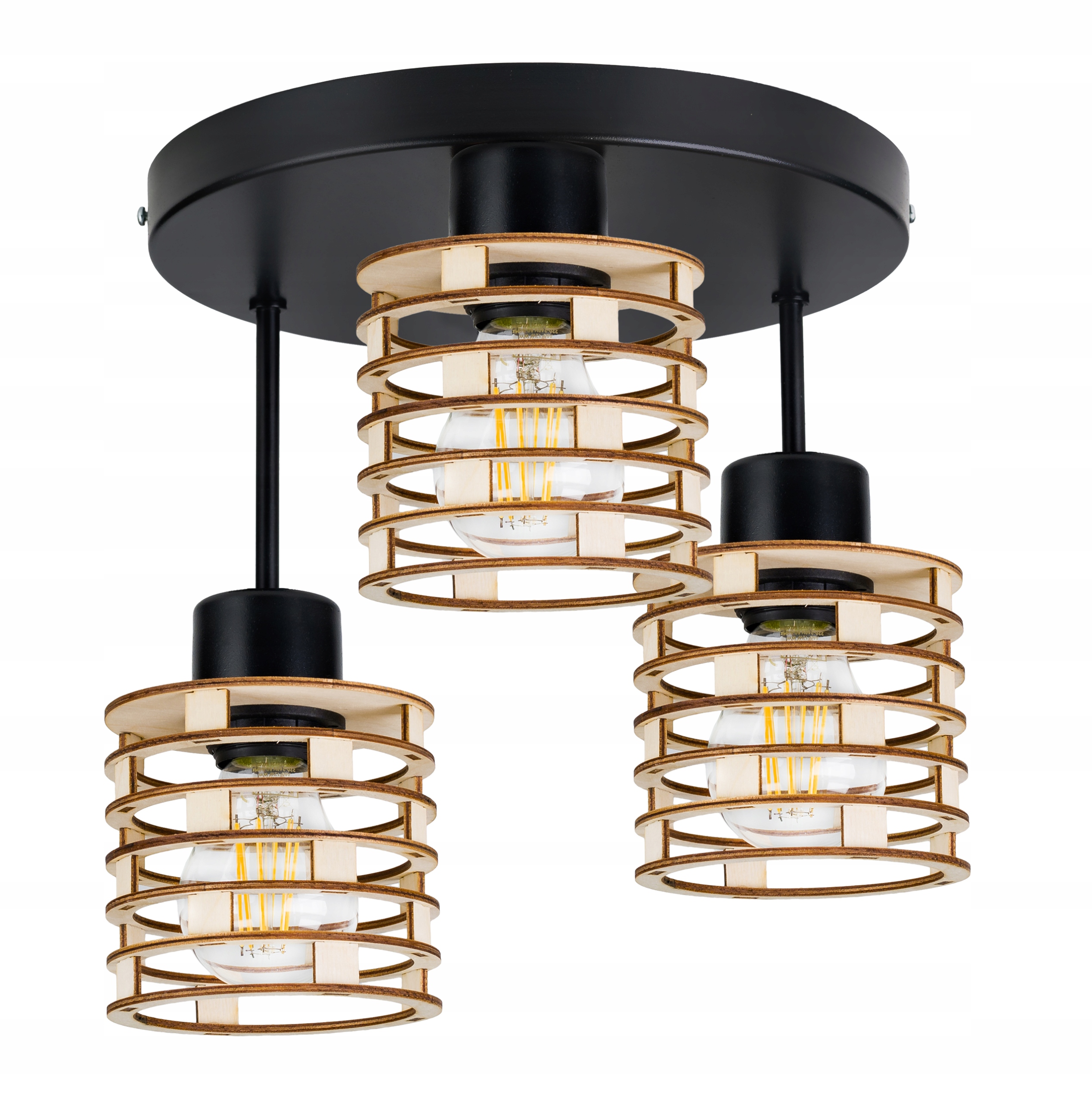 

Lampa Plafon żyrandol Wysoki sufit Sprężyna Drewno