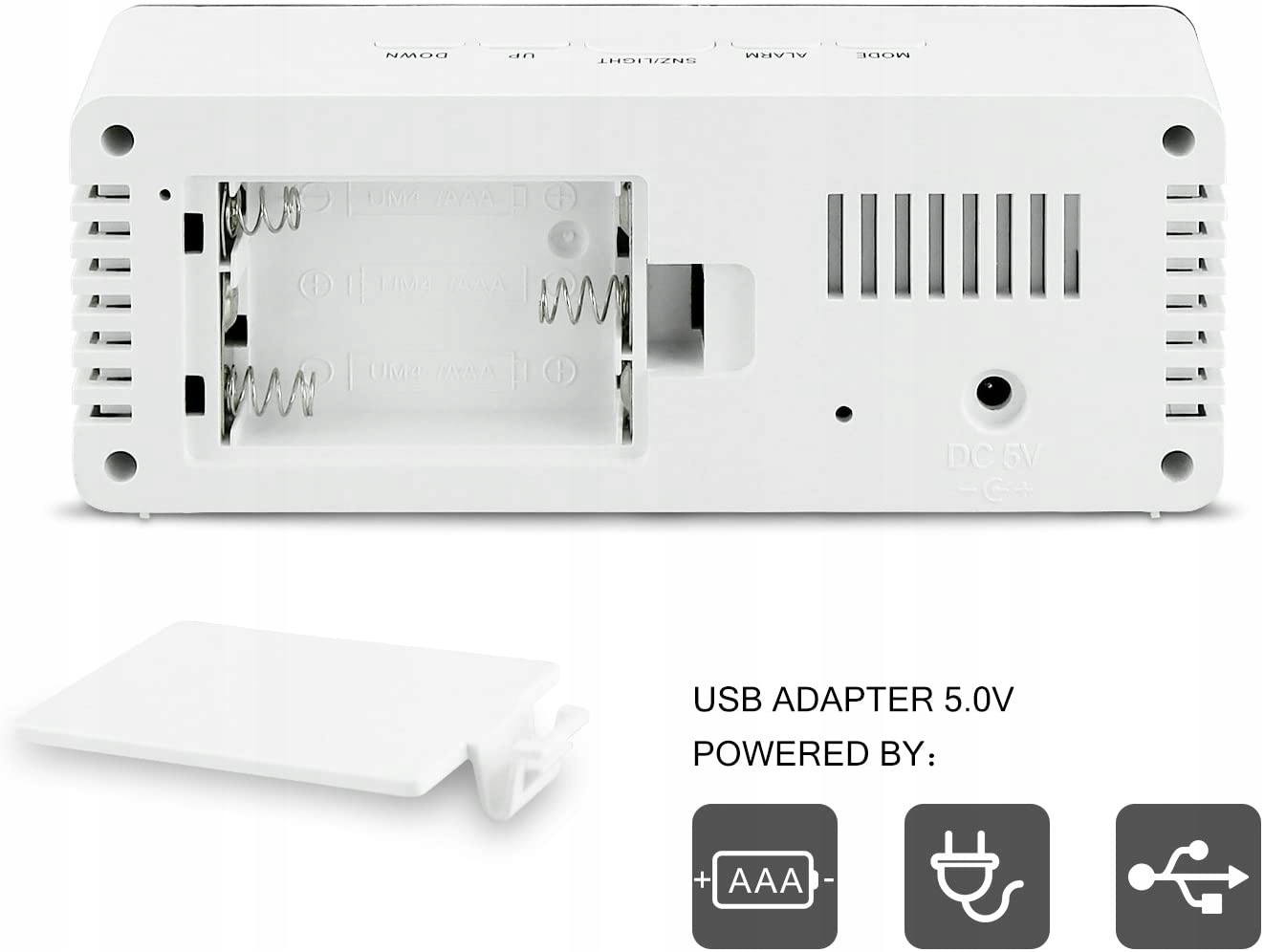 ZEGAR ELEKTRONICZNY LED STOJĄCY BUDZIK LUSTRO ALARM ZEGAREK Typ budzik