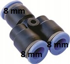 

Rozgałęźnik Trójnik Y Auto Wtykowa Złączka 8 mm