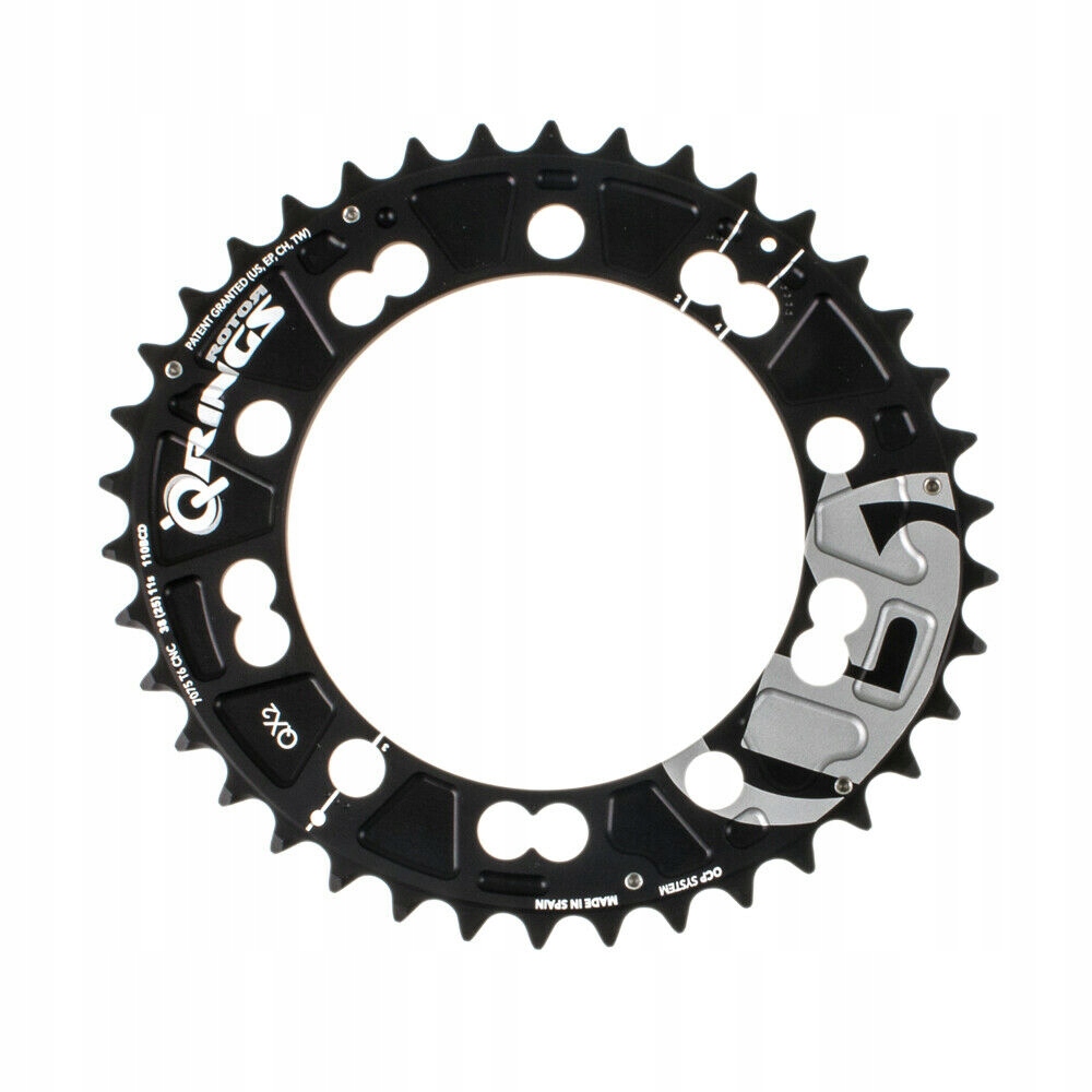 ROTOR　Q-RINGS OVAL SPIDERRING 38T Zębatka Rotor Q-Rings QX2 38T 110x5 mm czarna