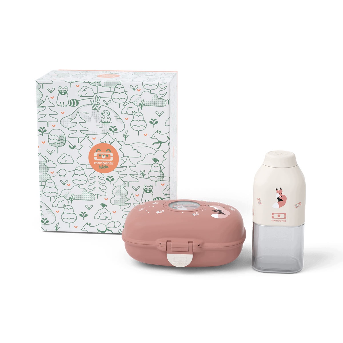 Zestaw Monbento śniadaniowy lunchbox i butelka dla dzieci Gram Cinnamon Fox