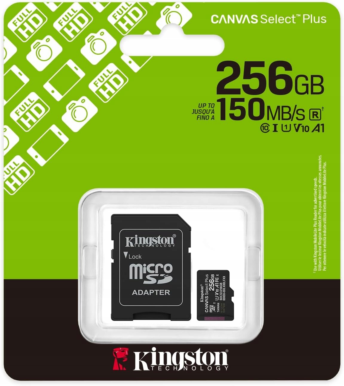 Kingston SDCS3/256GB paměťová karta Canvas Plus 256GB microSDXC 150MB/s
