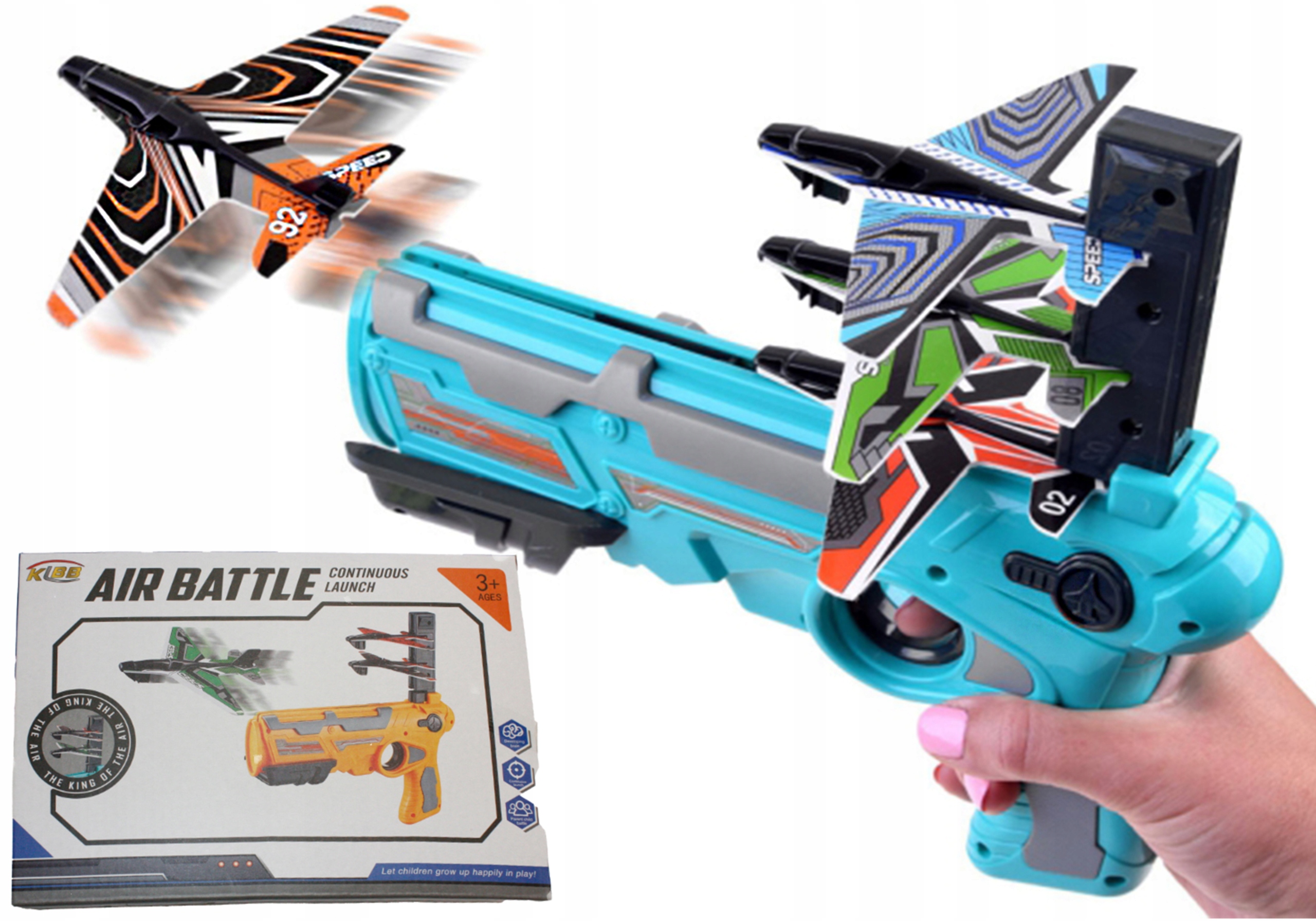 PISTOLET Z WYRZUTNIĄ 4 SAMOLOTY 25cm E1368 EMAJ (5904576101725) • Cena ...